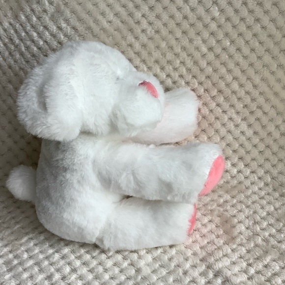 Animal Adventure Plush White Pink Heart Nose Puppy Dog Valentines Stuffed Animal - Picture 6 of 11